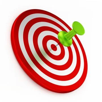 Thumbtack On Red Target Stock Illustration