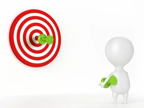Thumbtack, Target and Character Stock Illustration