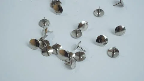 Thumbtacks on a White Background Stock Photos