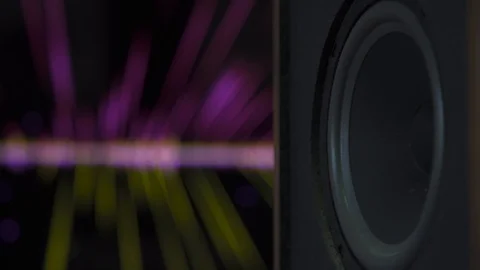 Thumping Bass Audio Speaker Closeup Stock Footage 124372040