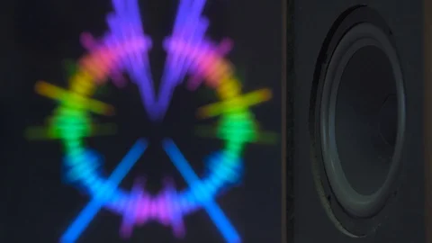 Thumping Bass Audio Speaker Closeup Stock Footage 124372173