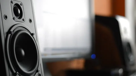 Thumping bass of audio speaker Stock Footage 32273784