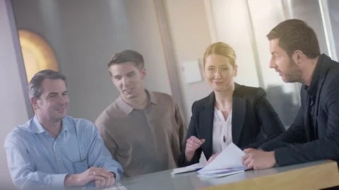 Thumps up from a businessgroup Video stock 72339515