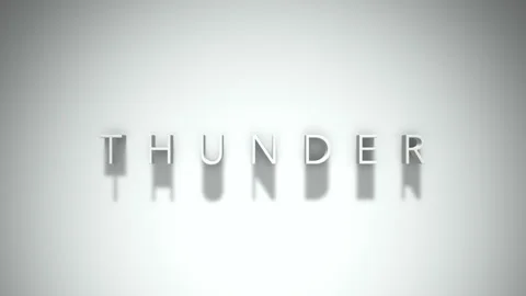 Thunder 3D title animation with shadows on a white background Stock Footage 296495830
