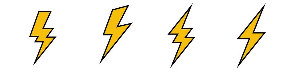 Thunder and Bolt Icon: Vector Logo for Energy Stock Illustration
