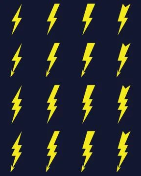 Thunder and bolt lighting flash icons Stock Illustration