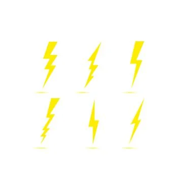 Thunder and bolt lightning. Flash icon isolated on white background. Graphic Stock Illustration
