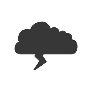 Thunder and cloud icon. Natural disaster design. Vector graphic Stock Illustration