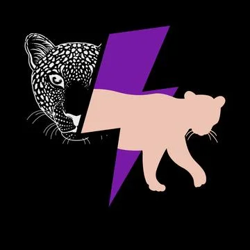 Thunder and leopard Stock Illustration