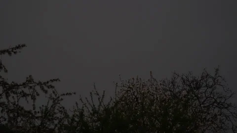 Thunder and lightning in the evening sky during the rain at springtime 動画素材 130498696