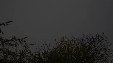 Thunder and lightning in the evening sky during the rain at springtime 動画素材 130498755