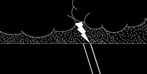 Thunder and Lightning Stock Illustration