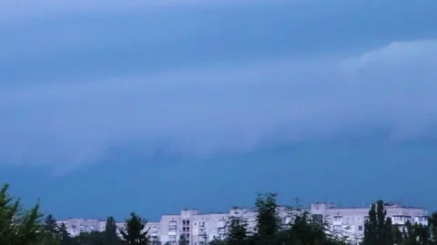Thunder and Lightning in the Sky Over the Evening City.  Stock Footage 246544931