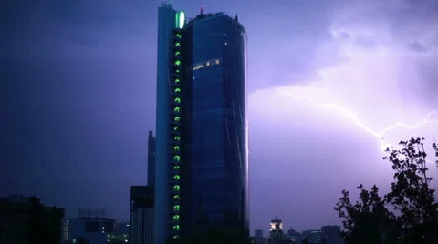 Thunder and Lightning Storm. Stock Footage 38312137