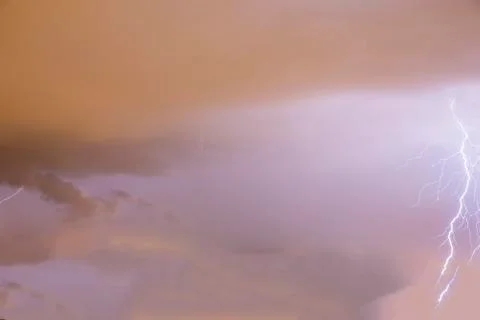 Thunder and lightning storm Stock Photos