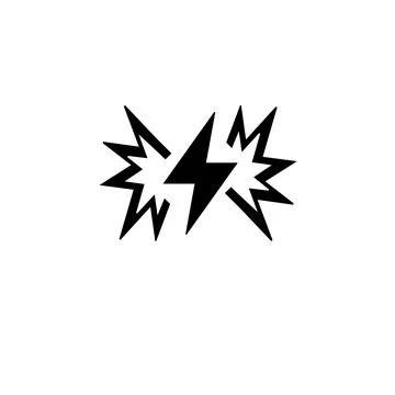 Thunder and lightning, Thunderbolt Flash Solid Flat Vector Icon Isolated on W Stock Illustration