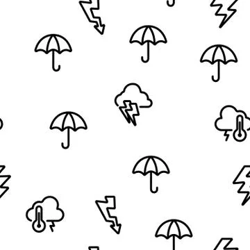 Thunder And Lightning Vector Seamless Pattern Stock Illustration