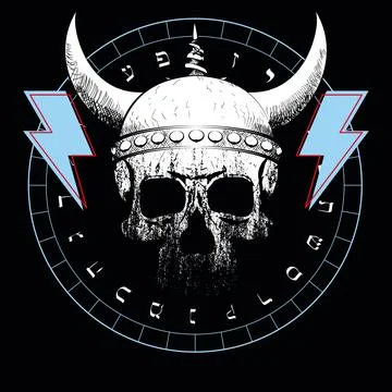 Thunder and skull Stock Illustration