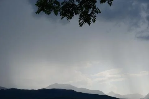 Thunder and storm clouds Stock Photos