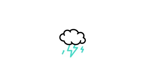 Thunder Animated Icon Stock Footage 320199381