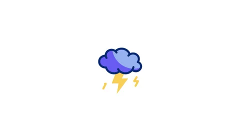 Thunder Animated Icon Stock Footage 320199385