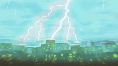 Thunder animation, bright flash in the sky Stock Footage 197052050