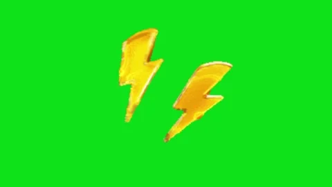 Thunder animation on green screen Vidéo 328961949