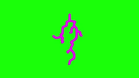 Thunder animation on green screen Stock Footage 329331889