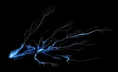Thunder on black background Stock Photos