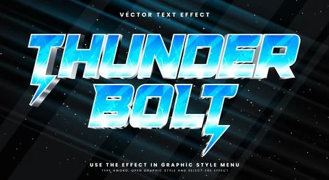 Thunder Bolt 3D editable text effect template 스톡 일러스트