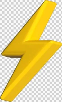 Thunder bolt 3d, lightning shape, thunder icon, emoji bolt for message social Illustrazione stock