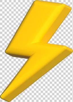 Thunder bolt 3d, lightning shape, thunder icon, emoji bolt for message social Stock Illustration