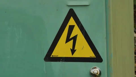 Thunder bolt and voltage sign Stock Footage 345353778