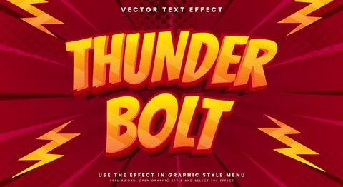 Thunder Bolt editable text effect Template イラスト素材