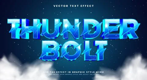 Thunder Bolt editable text effect Template Stock Illustration
