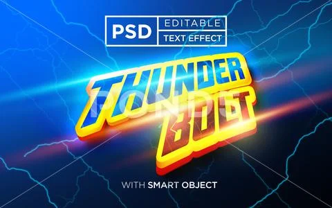 Thunder bolt editable TEXT EFFECT PSD-sjabloon