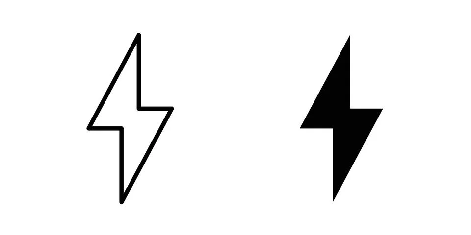 Thunder bolt icon concept logo design collection Stock Illustration