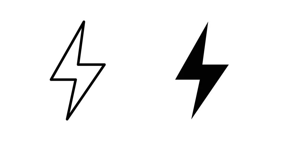 Thunder bolt icon Illustration set. Vector Eps10 for apps Stock Illustration