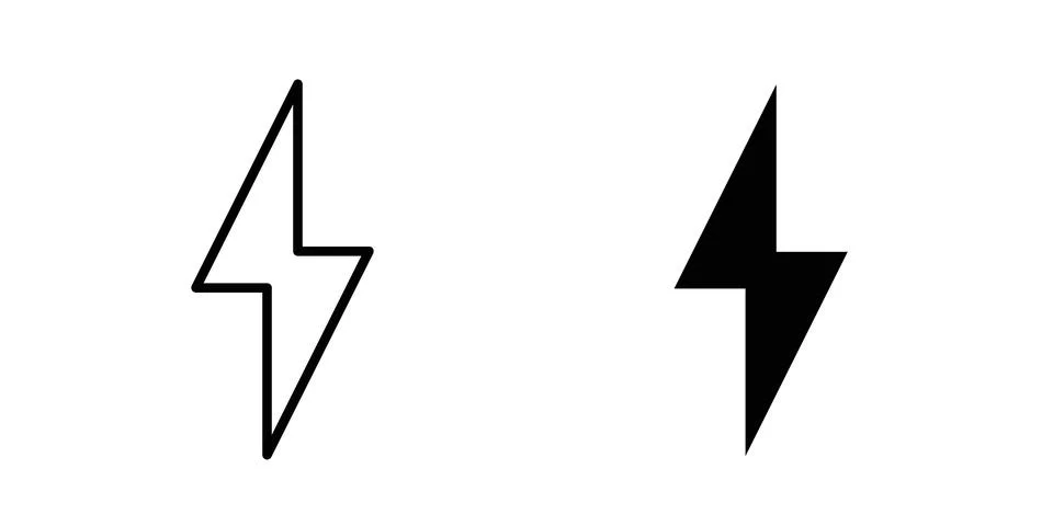 Thunder bolt icon illustration vector, icon set for apps Stock Illustration