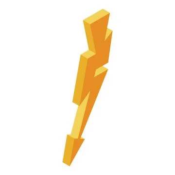 Thunder bolt icon, isometric style Illustrazione stock