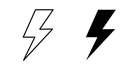 Thunder bolt icon vector art Illustrations Stock Illustration