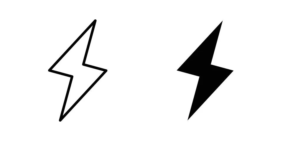 Thunder bolt icon vector editable eps10 Stock Illustration
