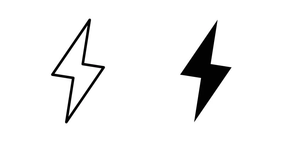 Thunder bolt icon vector, illustration icon set Stock Illustration