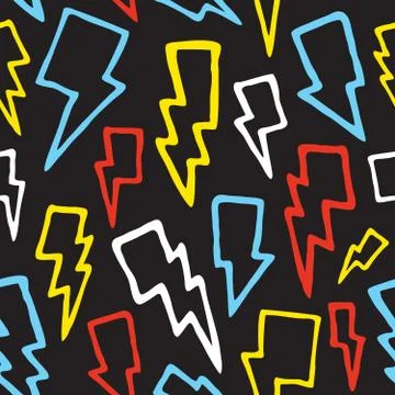 Thunder bolts seamless vector pattern Illustrazione stock