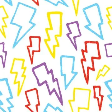 Thunder bolts seamless vector pattern Stock Illustration