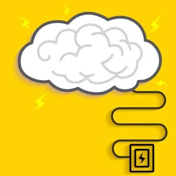 Thunder Brain Charging Stock Illustration
