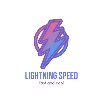 Thunder cartoon gradient illustration 库存插图