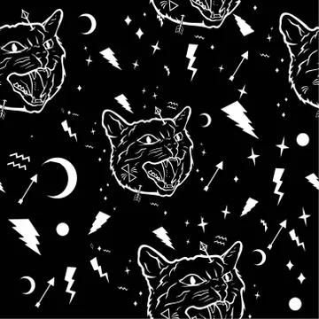 Thunder cat abstract pattern background Stock Illustration