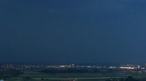 Thunder in city Video stock 54916134