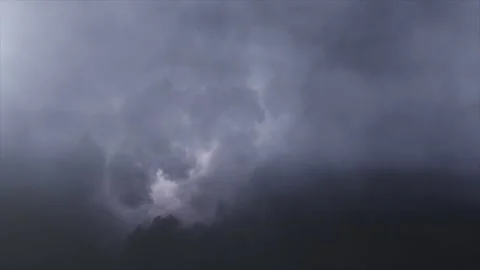 Thunder Cloud Background Animation. Fly Over Cloud. Loop Animation Stock Footage 272880449